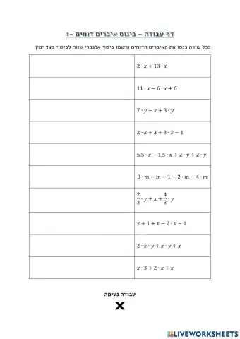 כינוס איברים דומים-1