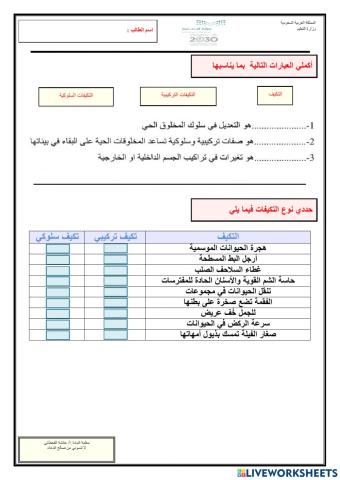 التكيف والبقاء-1