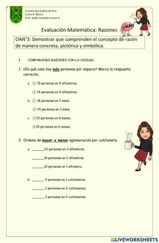 Evaluación Razones