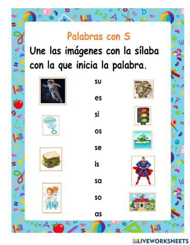 Silabas directas e inversas letra S