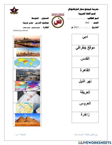 ورقة عمل مدن عربية