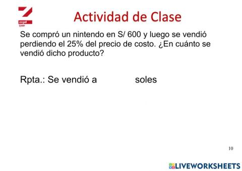 Descuento porcentual 5