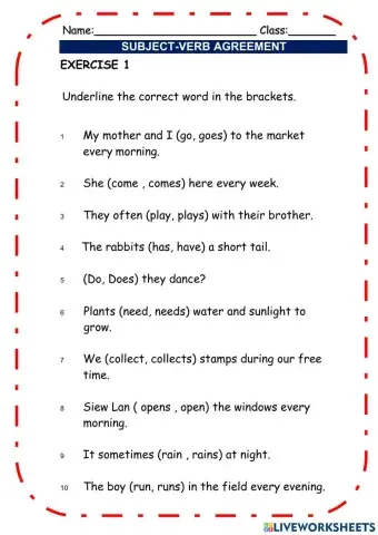 Subject Verb Agreement