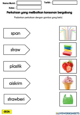 Perkataan yang melibatkan konsonan bergabung