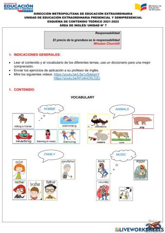 UNIDAD 7 Possessive adjectives