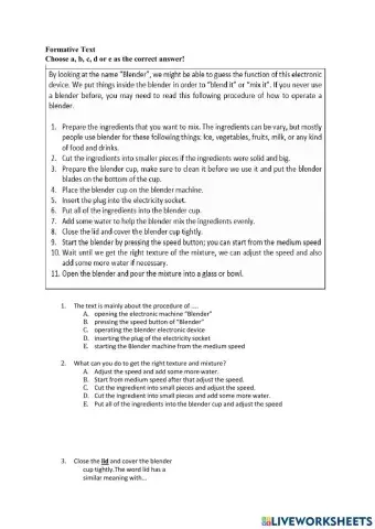Worksheet activity 4