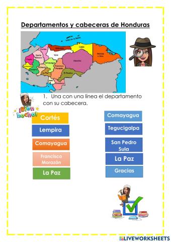 Departamentos y cabeceras de Honduras