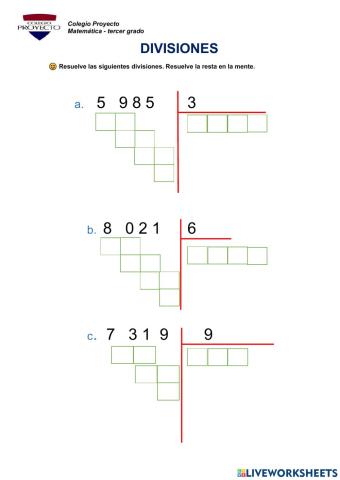 Divisiones sin resta 