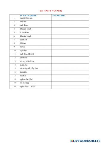 E11- unit 6- vocab 02