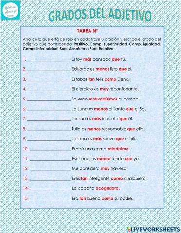 Grados del adjetivo