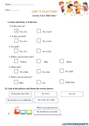 Unit 2: playtime - lessons 5 & 6 (family & friends 3)