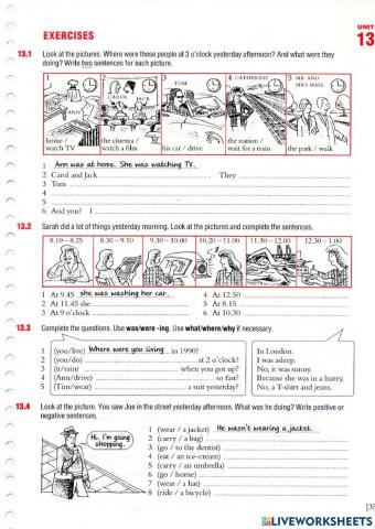 Past continuous tense