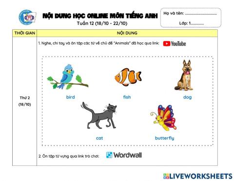 Week 12- HƯỚNG DẪN HỌC T.A