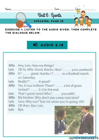 Unit 6 sport (speaking)