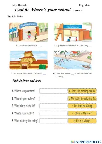 Unit 6: where's your school? (E4-L2)