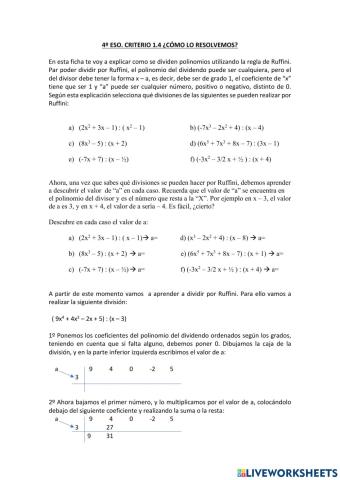 División por Ruffini