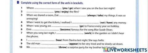 B2 unit 3 exercise B