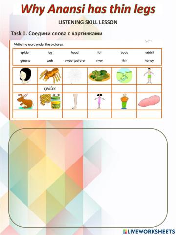 Why Anansi has thin legs!
