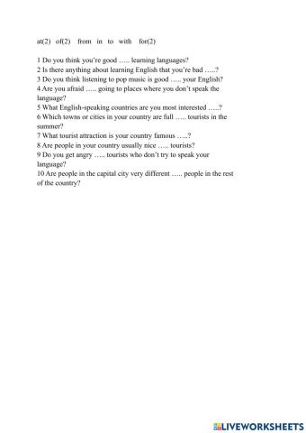 English File 7C Vocab