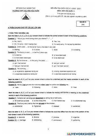 Midterm test grade 11 (20-21)