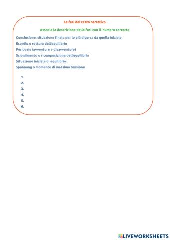 Le fasi della narrazione