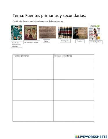 Fuentes primarias y secundarias