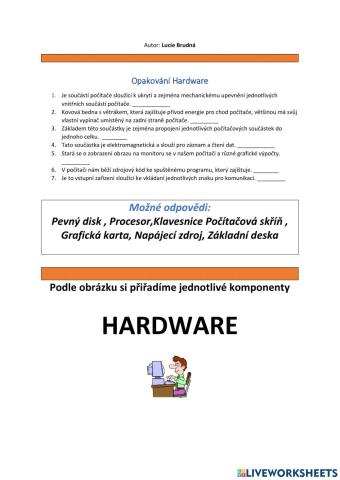 Pracovni list- hardware