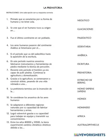 LA PREHISTORIA SEXTO GRADO