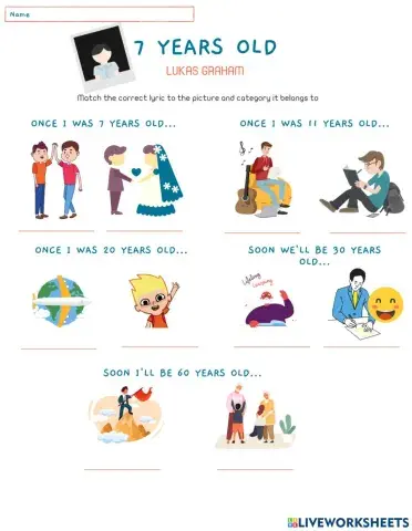 7 Years Old-Lukas Graham Worksheet