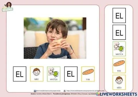 El niño mastica el pan