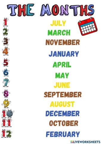 The months of the year