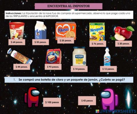 Encuentra al impostor problemas de suma