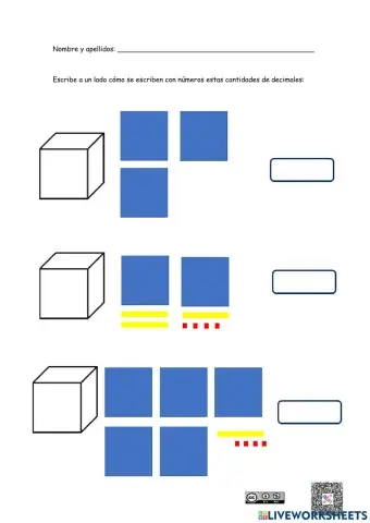 Representación decimales hasta milésima