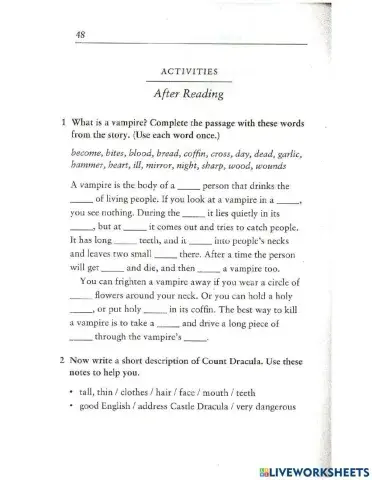 Dracula - Vocabulary