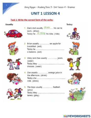 Jenny-AS3-U1L4-Present simple and Present continuous 1