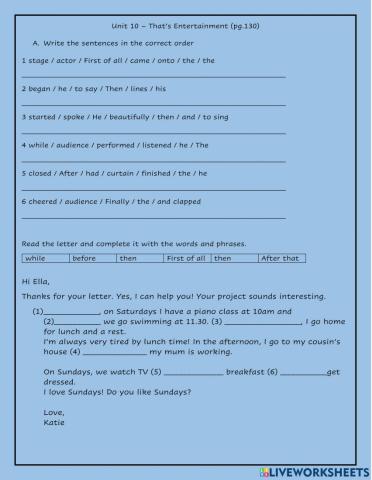 Unit 10 - Close Up (pg.130)