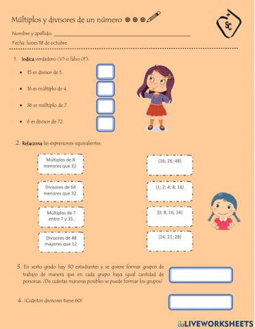 Múltiplos y divisores