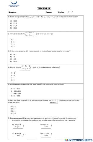 Sistemas de ecuaciones
