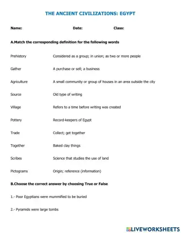 The ancient civilizations: Egypt