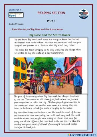 Reading Exam - FLYERS 1