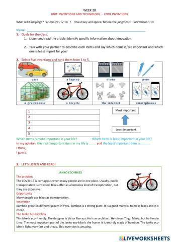 Inventions and technology -3