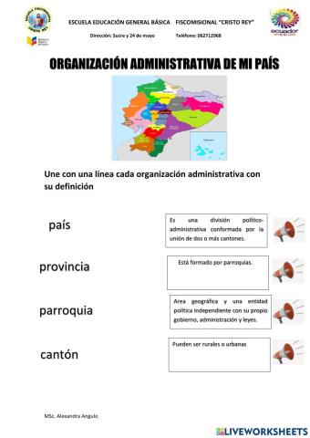 Organización administrativa de mi país