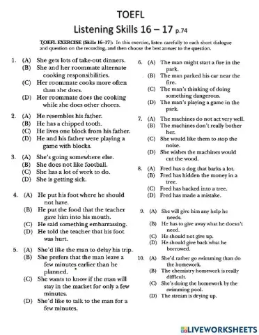 TOEFL Listening Slkills 16-17