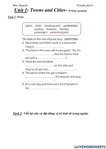 Unit 1: Towns and Cities