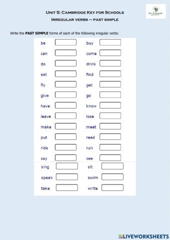 Past Simple of Irregular Verbs