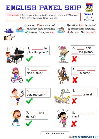 English-Year 2-Unit 8-The Robot: Can he-she...?