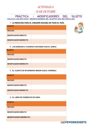 Modificadores del sujeto