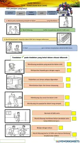 Sains tahun 2 - perturan bilik sains