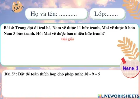 Toán-Tuần 8-Tiết 2-Menu2-Bài 4