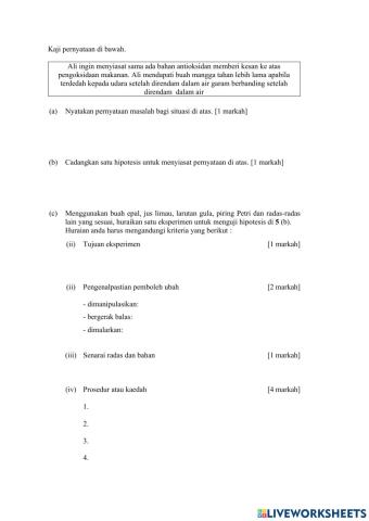 Eksperimen antioksidan